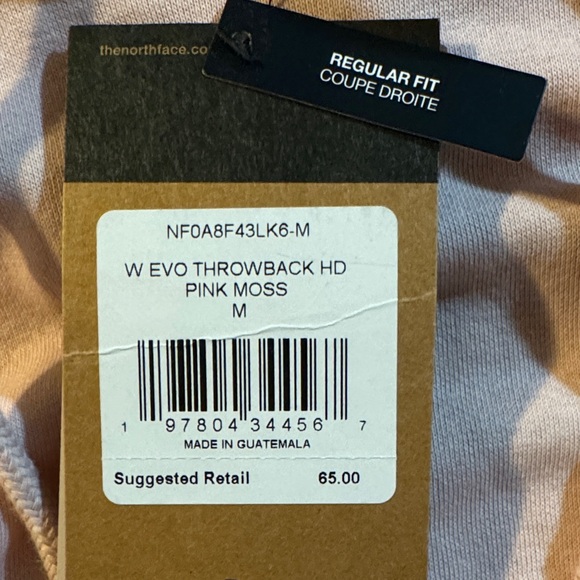 NWT - The North Face Light Pink Pullover Hoodie - Evo Throwback Pink Moss - Picture 3 of 6
